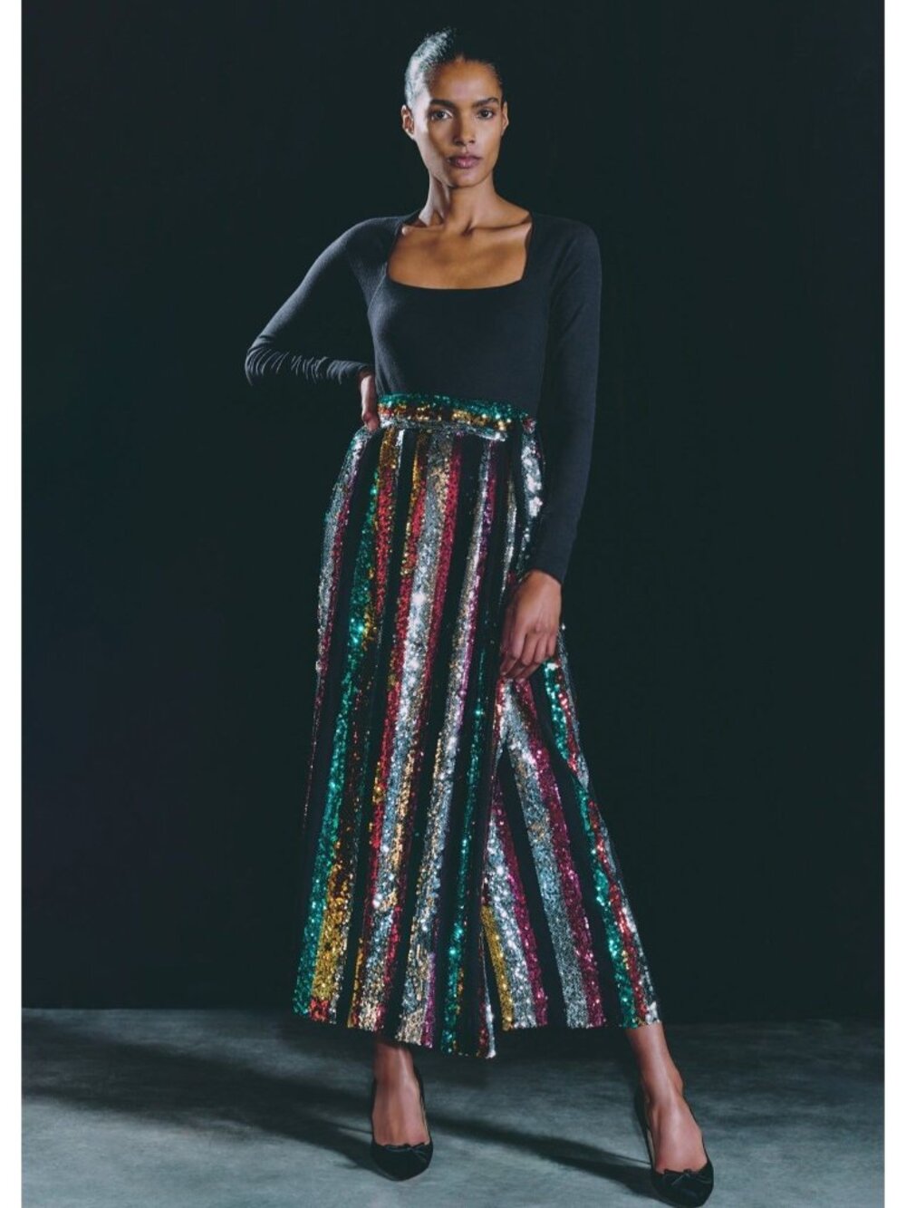 NWT Wiggy Kit Woman's Gorgeous Multicolored Long Sequin Skirt/Wrap Sz XS 680.00